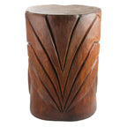 Design Toscano Tiki Kanaloa Side Table Statue, Cast Stone Resin, Woodtone Finish, 20 inch