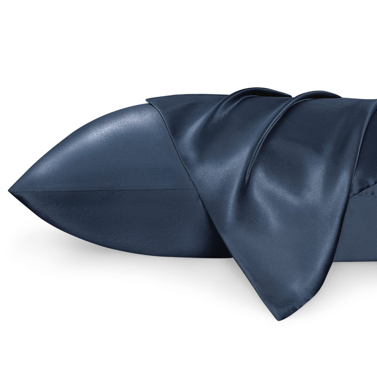 Bedsure Satin Pillowcase Standard Set Of 2 - Mood Indigo Silky Pillow Cases For Hair And Skin 20X26 Inches, Pillow Covers With E