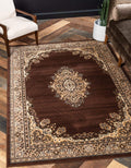 Unique Loom Reza Collection Traditional Persian Style Area Rug, 6 x 9 ft, Black/Beige