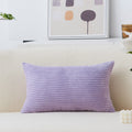 Home Brilliant Rectangle Pillow Cover Purple Throw Pillows Solid Striped Velvet Lumber Decorative Pillowcase For Living Room, La