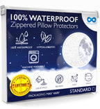 Everlasting Comfort Waterproof Pillow Protector Standard (Pack Of 2) - Zippered, Hypoallergenic, Dust Mite & Bed Bug Proof, Allergy Pillow Covers