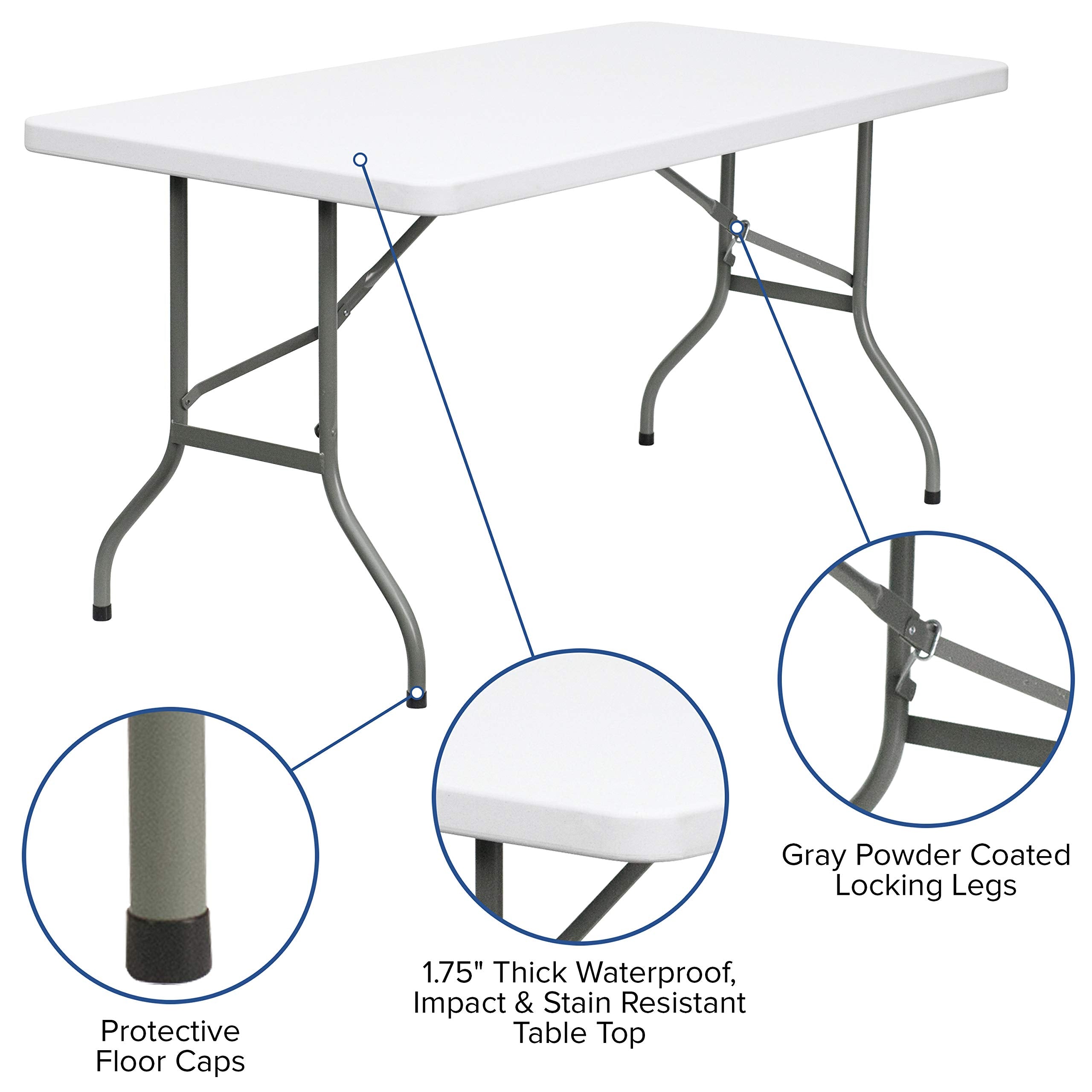 Flash Furniture 30''W X 60''L Granite White Plastic Folding Table [Dad-Ycz-152-Gg]