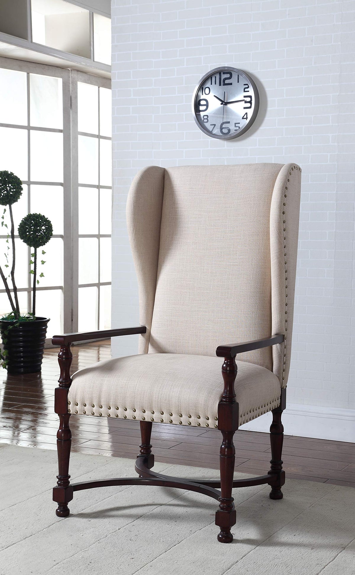 Best Master Furniture Devon Upholstered King Accent Chair, Beige