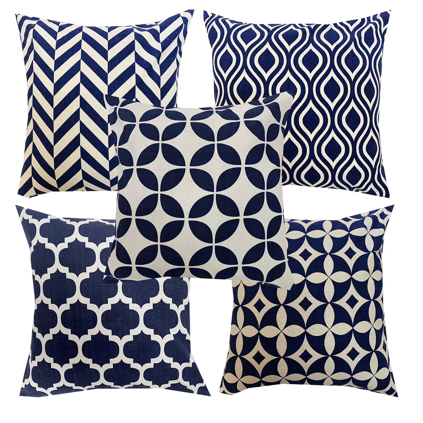 Pinkparrot Pure Cotton Multi Colour Cushion Cover 12X12 Inch Set Of 5 Pc