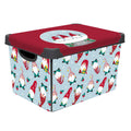 Simplify Gnome Sweet Gnome Design Storage Bin | Christmas Tote | Holiday D  cor Decorations Organizer | Lidded | Stackable | Whi