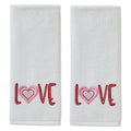 SKL Home by Saturday Knight Ltd. Valentines Day Love Hand Towel Set, White 2 Pack
