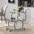 FERFALDER Home Bar Serving Carts 3 Tier Kitchen Carts on Wheels Mobile Bar Carts for Home Kitchen Dining Room Living Room Party,