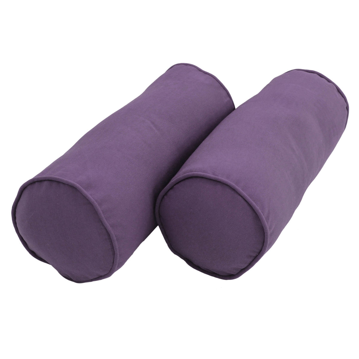 Blazing Needles Corded Twill Bolster Pillows (Set of 2), 20&quot; x 8&quot;, Grape, 2 Count