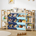 EXPERLAM Large Toy Storage Organizer, Top Rack, 6 Shelves, 9 Blue Bins