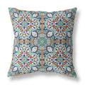 HomeRoots Green Muted Orange Green Orange Cloverleaf Boho Suede Throw Pillow