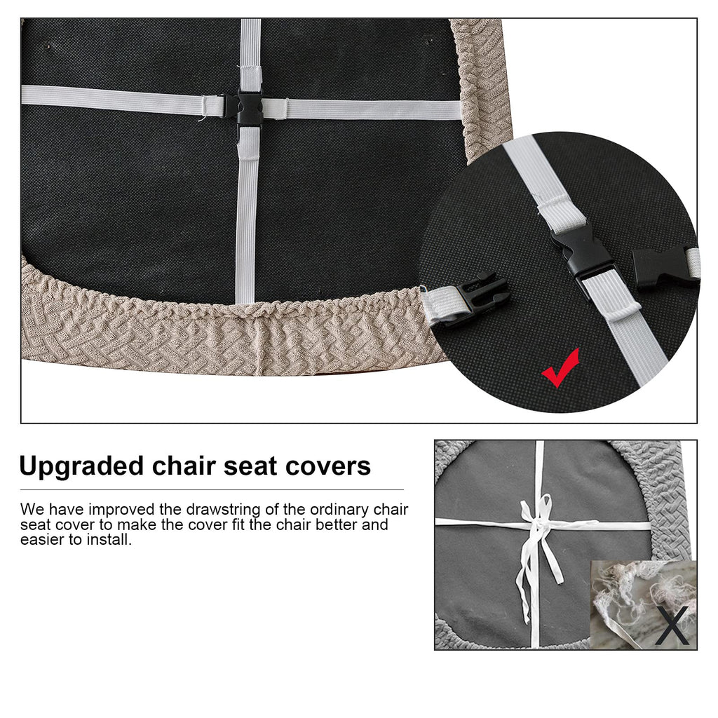 Genina Waterproof Seat Covers For Dining Room Chairs Covers Dining Chair Seat Covers Kitchen Chair Covers Slipcovers (Khaki, 2 Pcs)