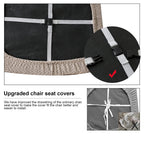 Genina Waterproof Seat Covers For Dining Room Chairs Covers Dining Chair Seat Covers Kitchen Chair Covers Slipcovers (Khaki, 6 Pcs)