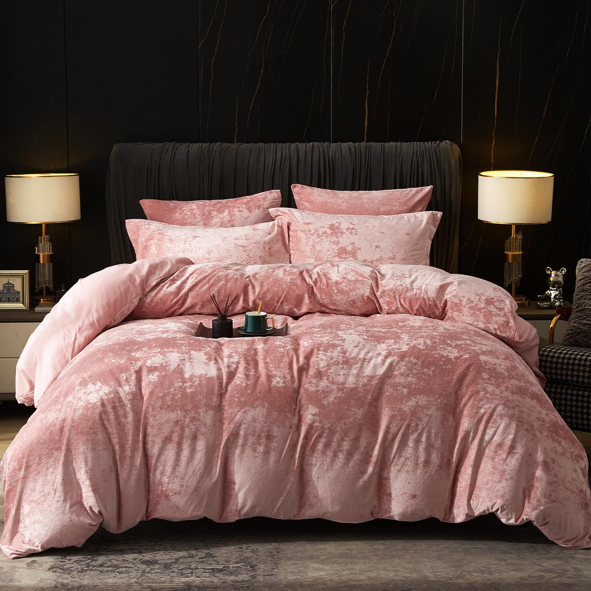 Phf Truly Velvet Duvet Cover Set California King Size, 3Pcs Ultra Soft Breathable Comforter Cover Set, Luxury Cozy Duvet Cover W