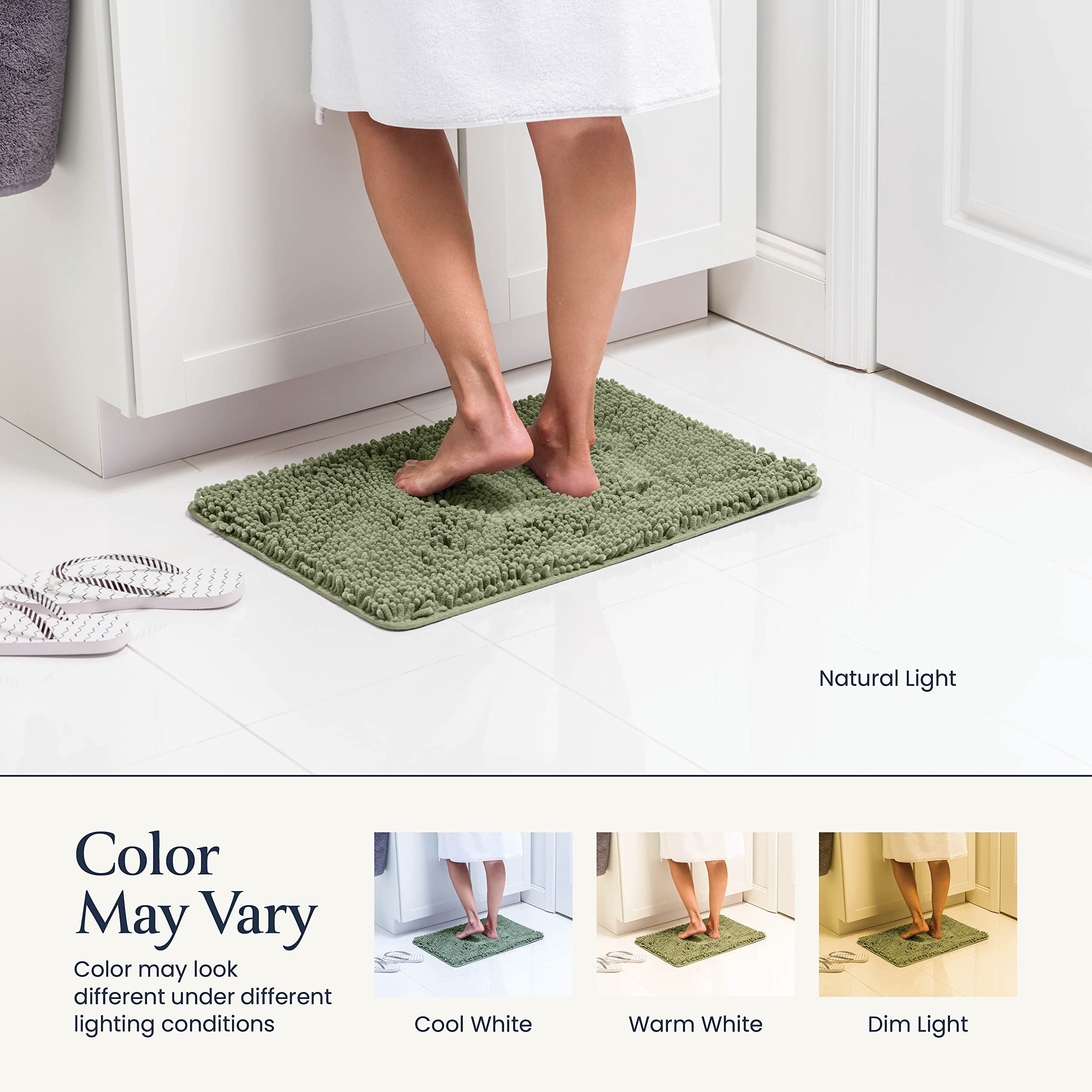 Belador Bathroom Rugs Sets 2 Piece- Plush Bath Mat Set Quick-Dry Soft Chenille Bathroom Mat With Rubber Backing, Absorbent Bathr