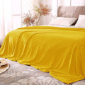 Bedelite Fleece Blankets Queen Size Yellow Throw Blankets For Bed, Luxury Plush Cozy Fuzzy Blanket 90X90 Inches, Super Soft Warm