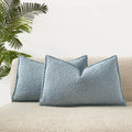 Juspurbet Light Blue Boucle Lumbar Throw Pillow Covers 16X24 Inch Set Of 2 For Couch Bedroom Sofa Living Room Decorative Soft Th