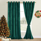 DWCN Extra Wide Velvet Curtains - Blackout Refresh Bundleable Heavy Duty Thermal Insulated Noise Absorb Grommet Window Panels fo