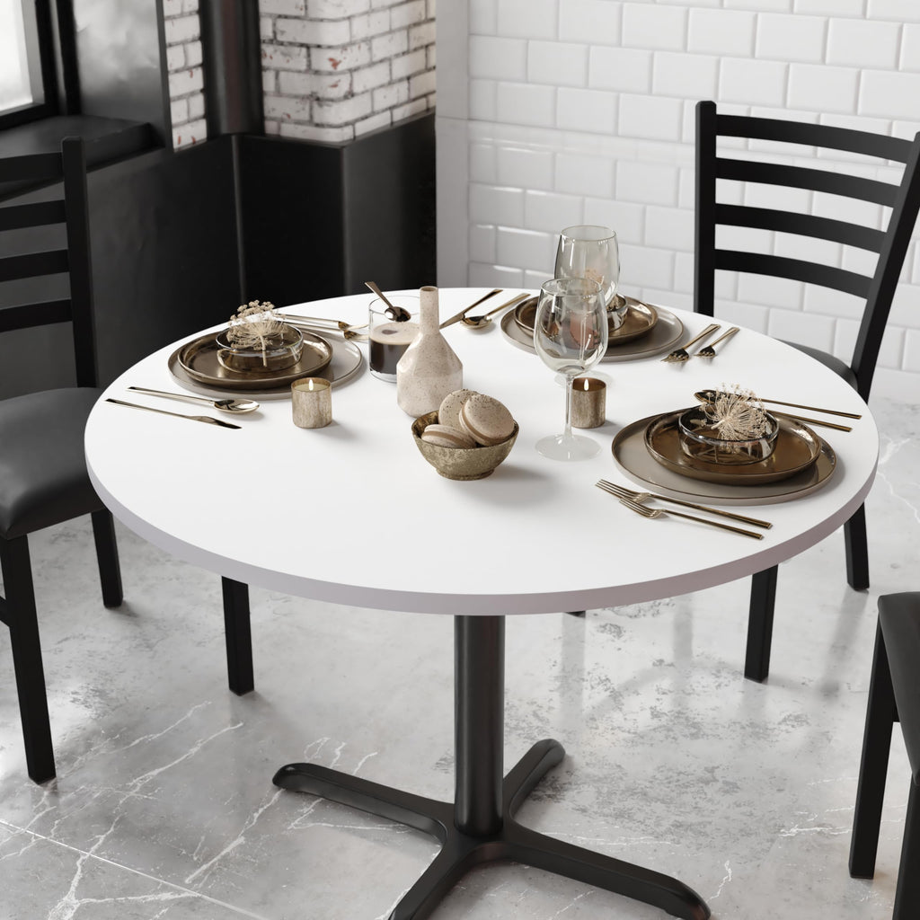 Flash Furniture Glenbrook 42' Round Table Top With White Or Gray Reversible Laminate Top (Pack Of 1)