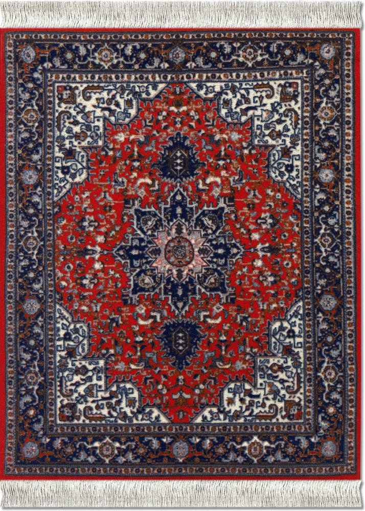 Lextra Tabriz Heriz Mouserug, 10.25 X 7.125 Inches, Red, Navy And White, One (Ath-1)