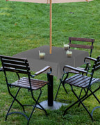 Queenker Dark Gray Outdoor Tablecloth With Umbrella Hole And Zipper, Solid Color Table Cover For Square Tables Waterproof Tablet