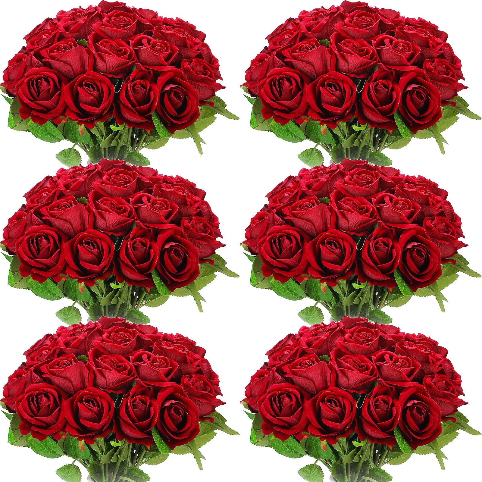 50 Pcs Artificial Rose Flower Realistic Silk Roses with Stem Bouquet of Flowers Plastic Flowers Real Looking Fake Roses for Home