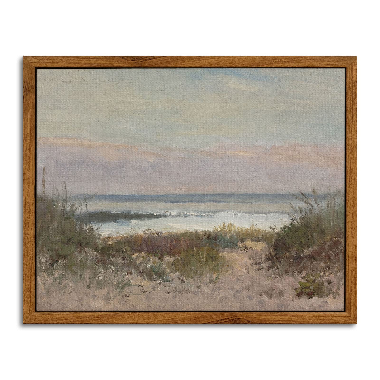 InSimSea Framed Canvas Wall Art Decor Room Decor, Classical Coastal Scenery Bathroom Pictures Wall Decorations, Farmhouse Kitche