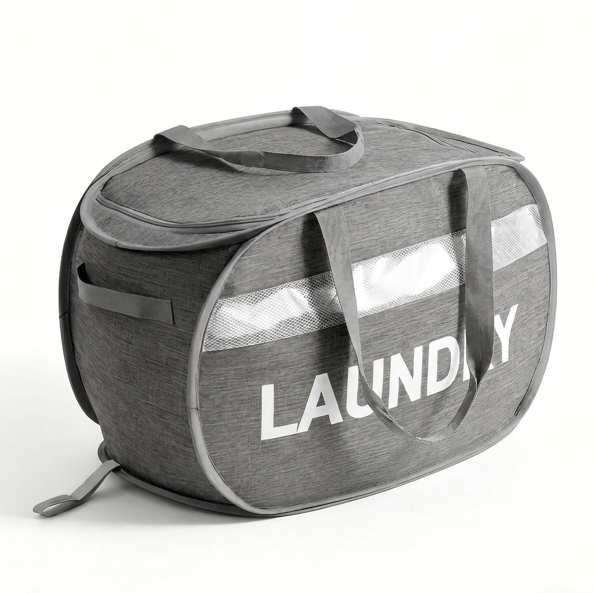 Tsmallbear Foldable Laundry Basket with Zipper Lid,70L