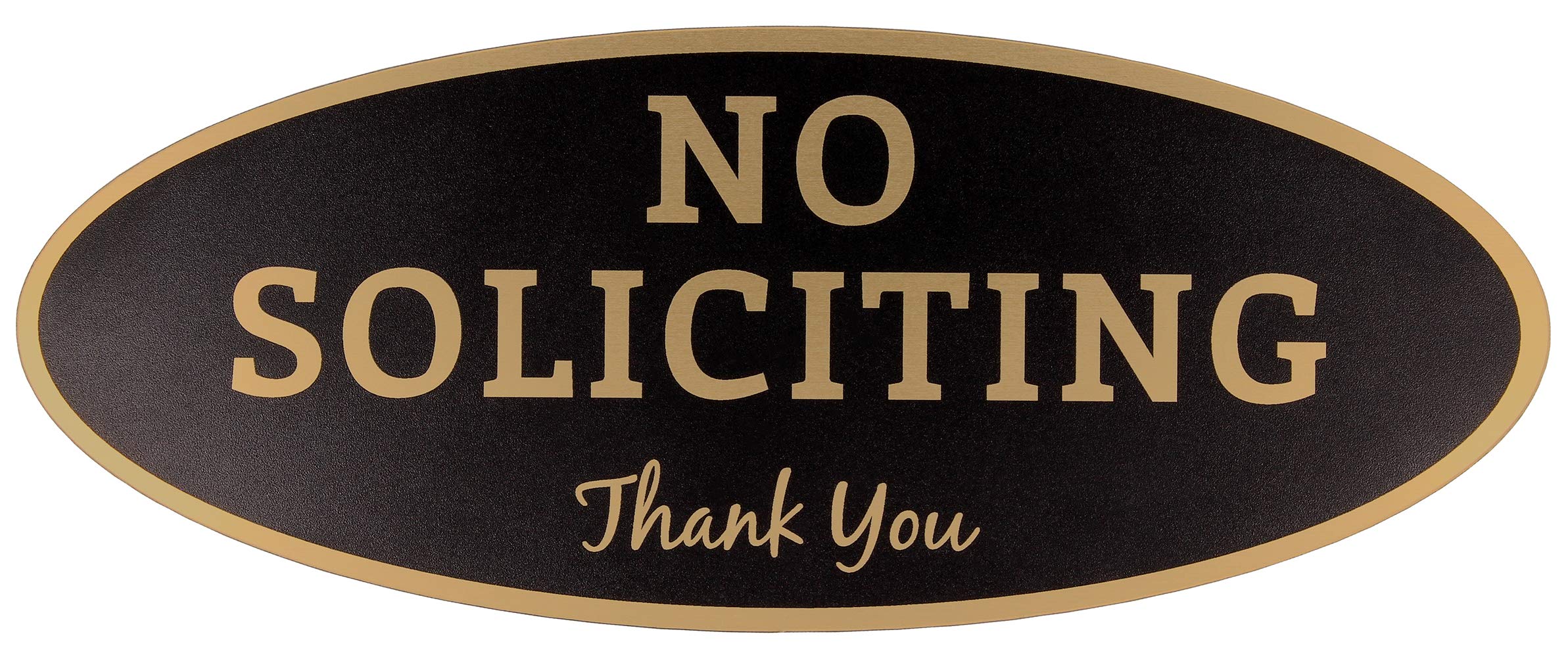 No Soliciting Sign - Digitally Printed Indoor/Outdoor Sign - Durable Uv And Weather Resistant (Large - 3.6' X 9', Black With G
