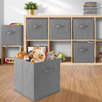 Casafield Set Of 6 Collapsible Fabric Cube Storage Bins, Gray - 13'' Foldable Cloth Baskets For Shelves, Cubby Organizers & More