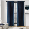 Donren 108 Inch Length Navy Blue Curtain Panels/Drapes For Living Room Solid Energy Efficient Room Darkening Bedroom Curtains Thermal Insulated W 60 X L108 Inch