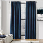 Donren 108 Inch Length Navy Blue Curtain Panels/Drapes For Living Room Solid Energy Efficient Room Darkening Bedroom Curtains Thermal Insulated W 60 X L108 Inch