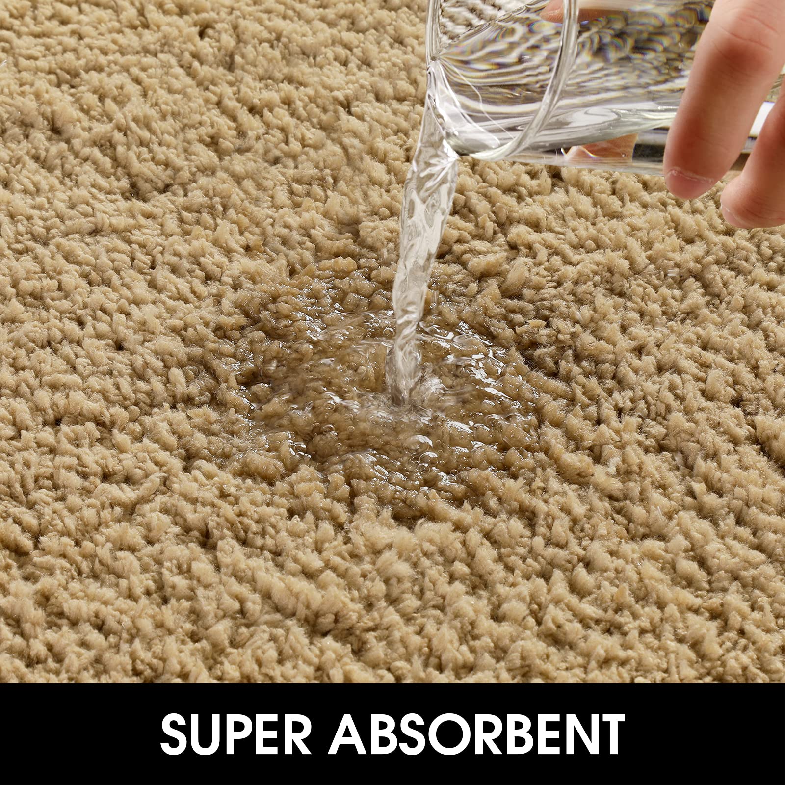 Homeideas Indoor Door Mat Doormat, 17'X29' Front Door Mats Indoor For Home Entrance, Absorbent Washable Non Slip Floor Rugs For Entryway, Low Profile Dirt Trapper Inside Back Door Mats, Beige