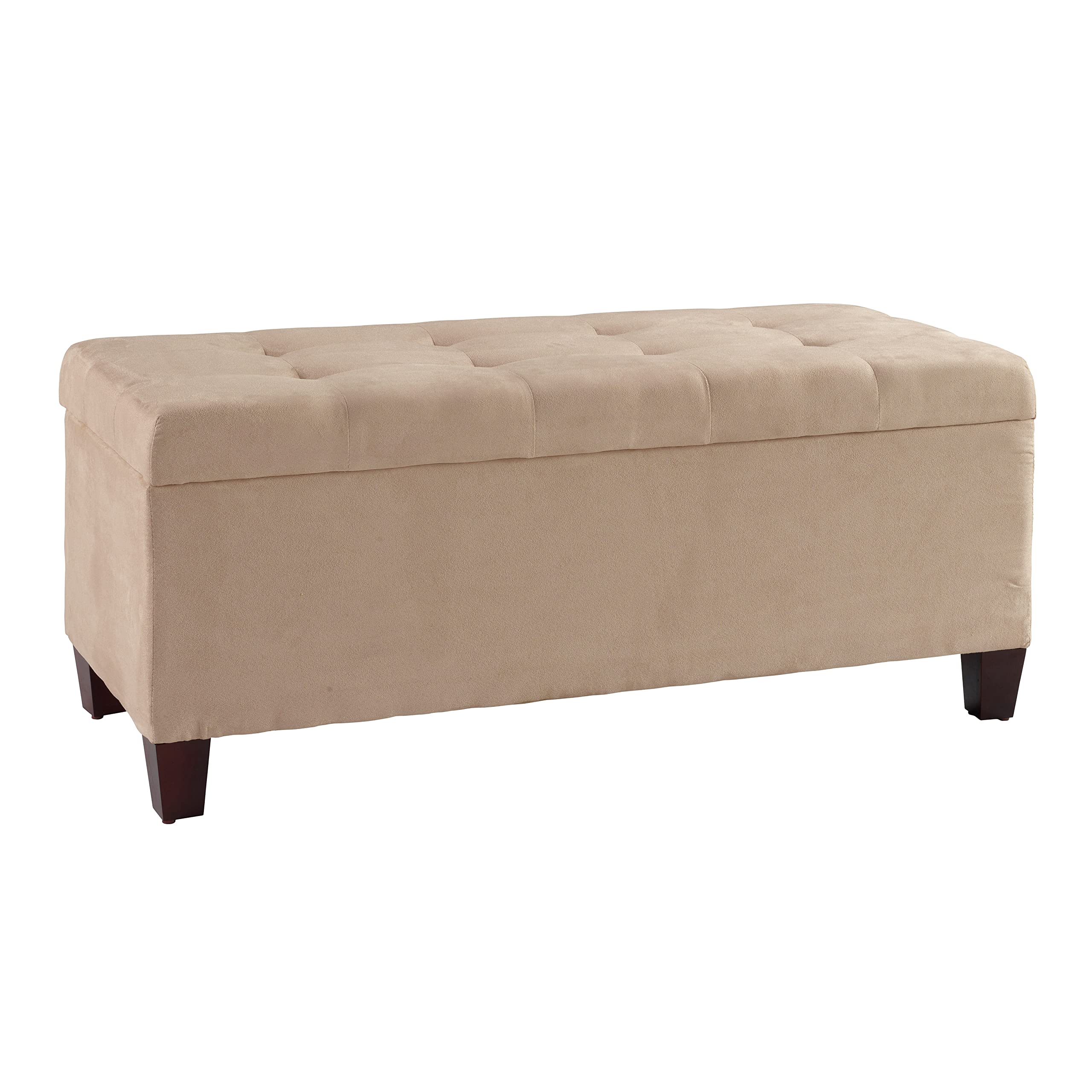 Linon Carmen Shoe Storage Ottoman, 20 x 48 x 20, Beige