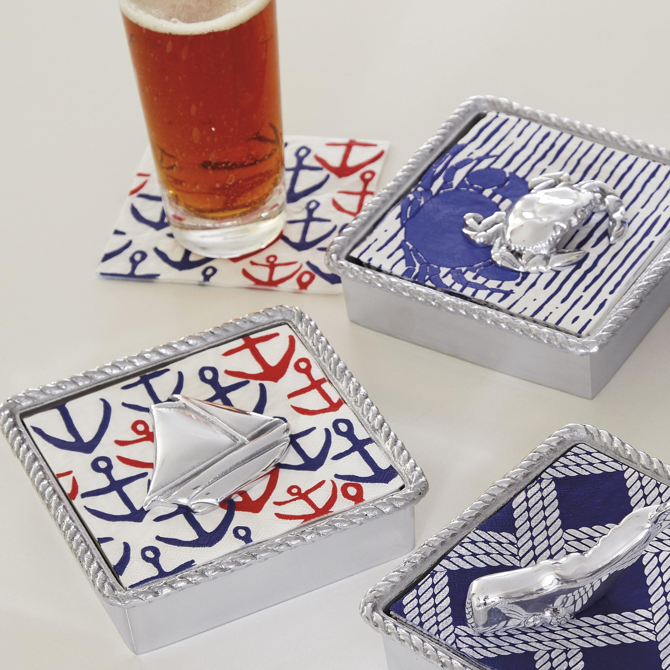 Mariposa Sailboat Napkin Weight | Silver | Brillante | Gifts | Napkin Weights | Recycled Sandcast Aluminum | Handmade In Mexico