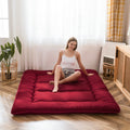 Maxyoyo Japanese Floor Mattress Futon Mattress, Thicken Sleeping Pad Tatami Mat Roll Up Mattress Guest Mattress Rolling Up Couch