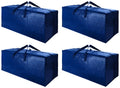 Cosy Family 4 Pack Heavy Duty Extra Large Moving Bags with Backpack Straps - Strong Handles & Zippers, Storage Totes For Space S