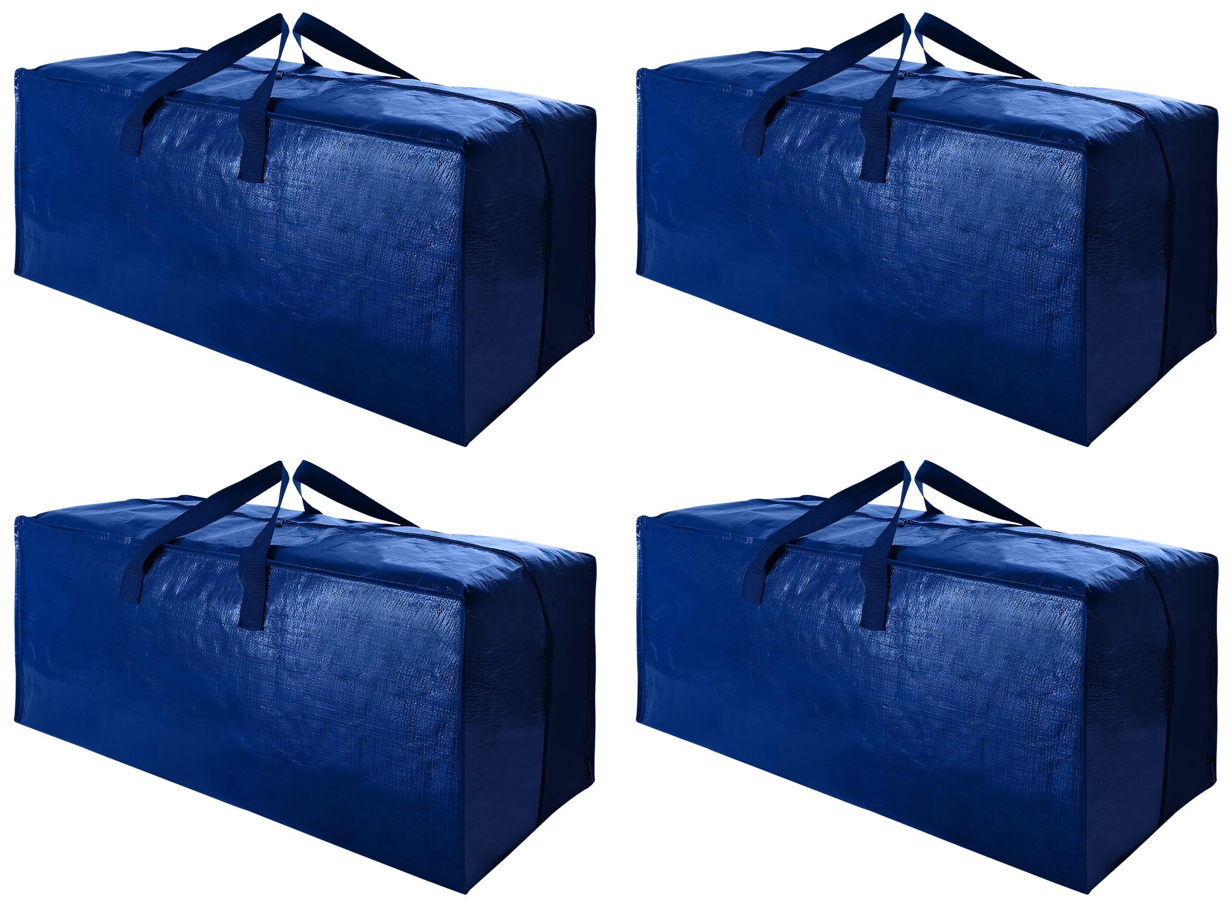 Cosy Family 4 Pack Heavy Duty Extra Large Moving Bags with Backpack Straps - Strong Handles & Zippers, Storage Totes For Space S