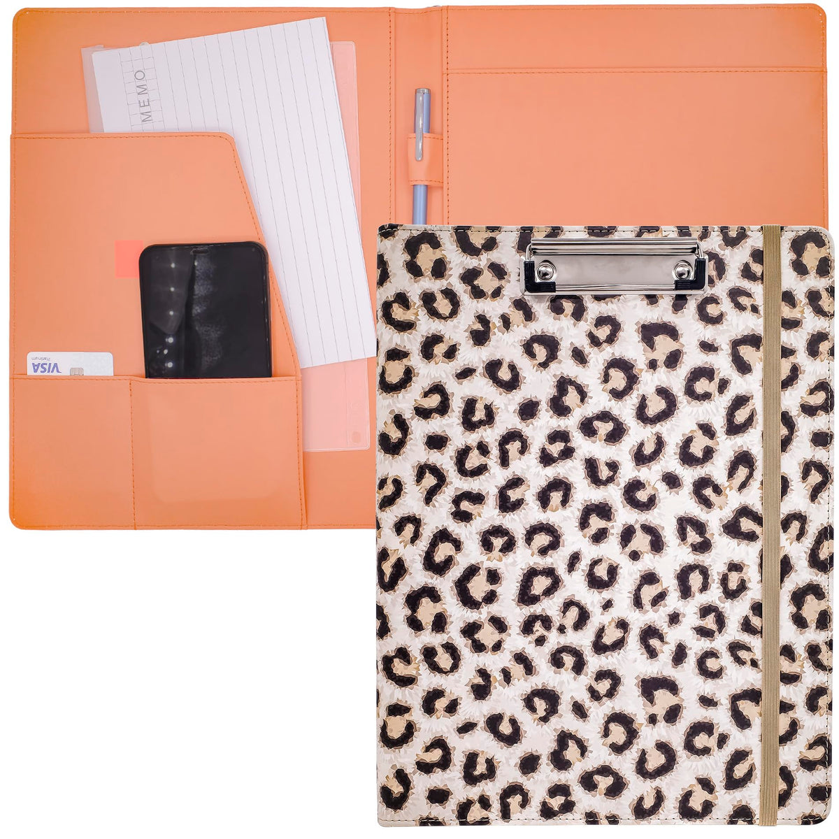Eceiro Portfolio Clipboard With Storage Leather Binder Nursing Clipboard Padfolio For Women Non-Plastic Clipboard -Cute Office S