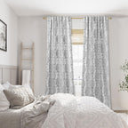Patterned Curtains Drapes 120 Inch Long For Living Room 2 Panels,Extra Long 50% Blackout Black Out Light Filtering Back Tab Boho Print Pattern 10Ft Length Ceiling Curtains For Tall Window,Grey Gray