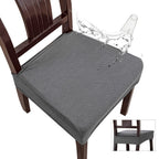 Genina Waterproof Seat Covers for Dining Room Chair Covers Waterproof Dining Chair Covers (4 PCS-Rear-Covered, Dark Gray)