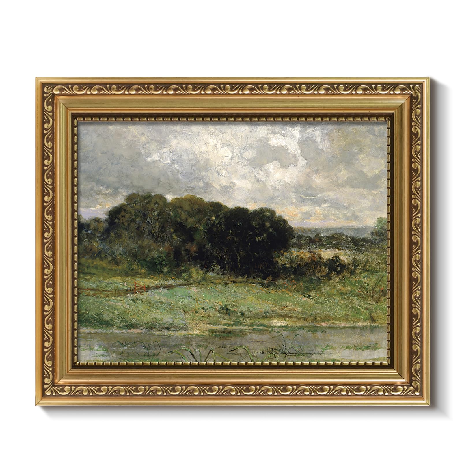 ARPEOTCY Vintage Gold Framed Wall Art, Swale Land Scenery Retro Paintings, 8x10 inch Small Canvas Prints Artwork with Antique Fr
