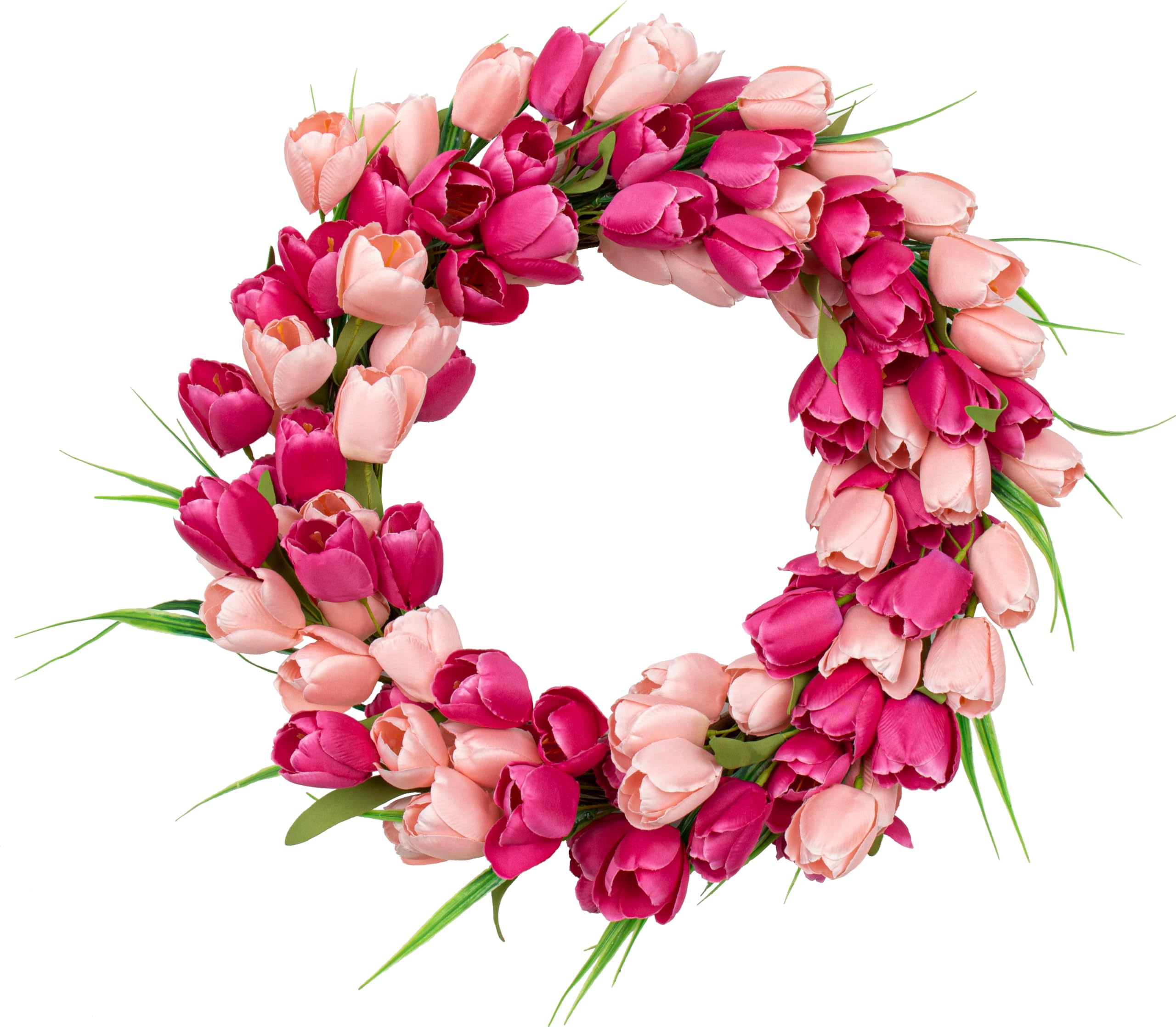 Yawwind Valentines Day Wreaths for Front Door 20 Inch Valentine Door Wreath Valentines Wreaths Tulip Wreath with Red Pink Artif