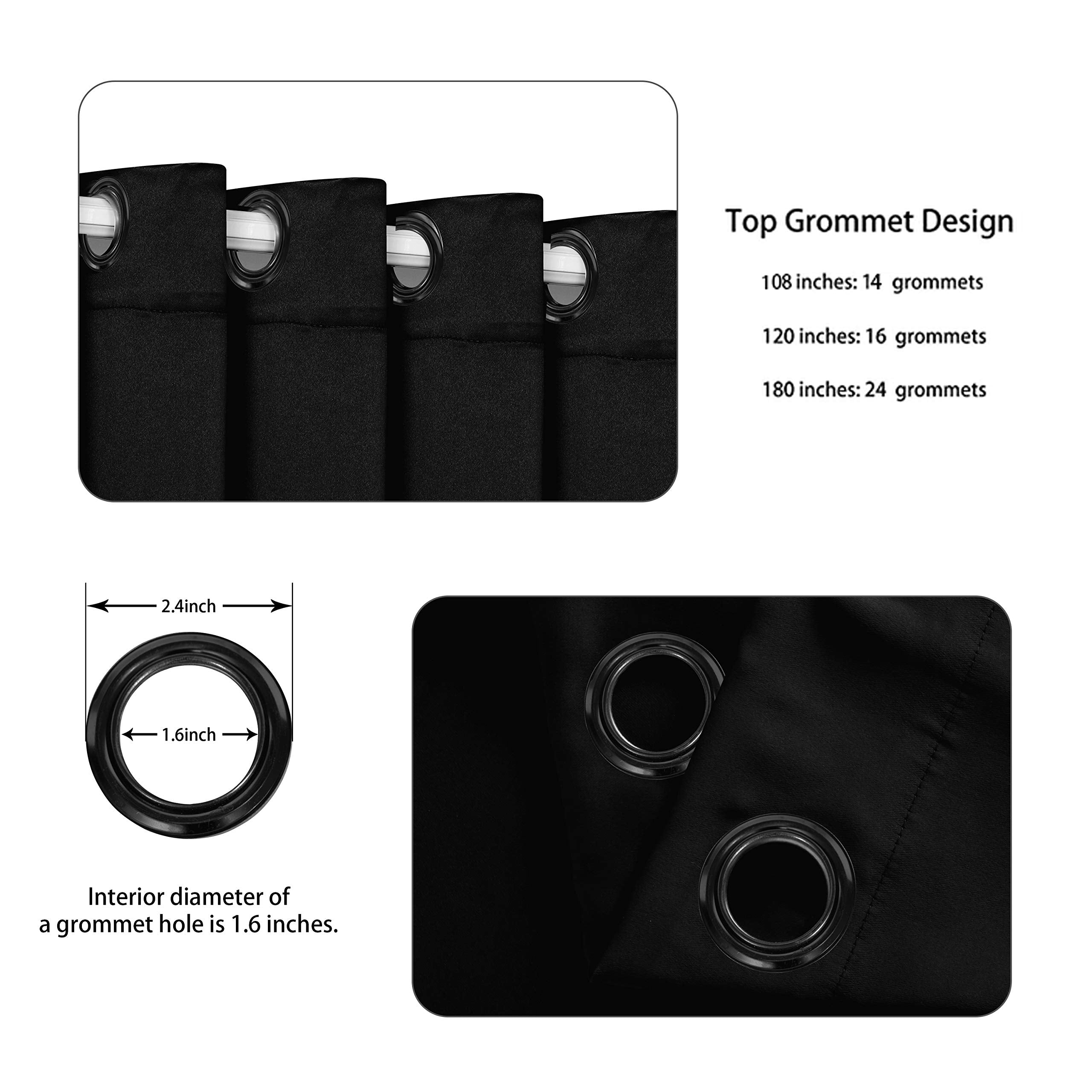 Bonzer Extra Wide Room Divider Curtain Total Privacy Wall Noise Reducing Blackout Curtains For Patio Sliding Glass Door, 108L X