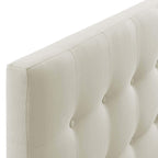 Modway Emily Tufted Button Linen Fabric Upholstered Full Headboard in Ivory