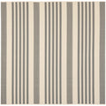 SAFAVIEH Courtyard Collection 7'10'' Square Grey/Bone CY6062 Stripe Indoor/ Outside Waterproof Easy cleansingPatio Backyard Mudr