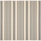 SAFAVIEH Courtyard Collection 7'10'' Square Grey/Bone CY6062 Stripe Indoor/ Outside Waterproof Easy cleansingPatio Backyard Mudr
