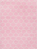 Unique Loom Trellis Frieze Collection Area Rug - Rounded (10' x 13', Light Pink/ Ivory)