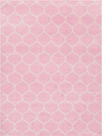Unique Loom Trellis Frieze Collection Area Rug - Rounded (10' x 13', Light Pink/ Ivory)