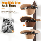 Cinati Cowboy Hat Rack, Cowboy Hat Holder Wall Mount Holds Up To 4 Hats, Wooden Western Rustic Metal Cowboy Hat Hanger With Arro