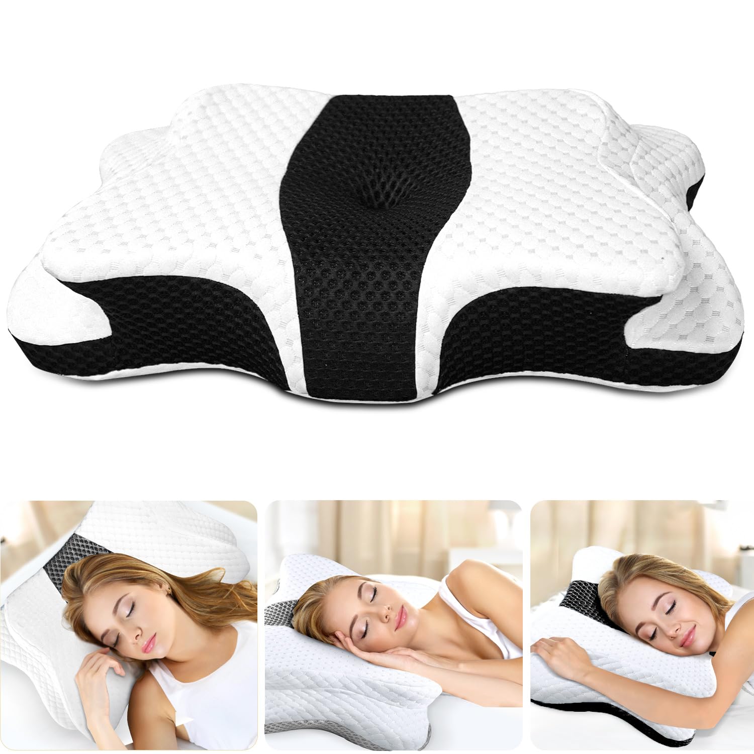 Chxxy Memory Foam Pillows, Cervical Pillow For Neck And Shoulder Pain Relief, Ergonomic Contour Bed Pillow, Soft For Side Sleep